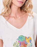 Organic cotton V-neck T-shirt femme La Fiancée