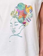 Organic cotton V-neck T-shirt femme La Fiancée