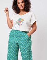 Organic cotton V-neck T-shirt femme La Fiancée