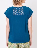 Organic cotton lace T-shirt femme La Fiancée