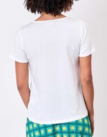 Organic cotton braided-neck T-shirt femme La Fiancée