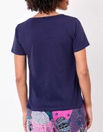 Organic cotton braided-neck T-shirt femme La Fiancée