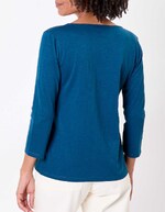 Plain organic cotton 3/4 sleeve T-shirt femme La Fianc&eacute;e