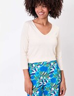 Plain organic cotton 3/4 sleeve T-shirt femme La Fiancée