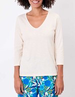 Plain organic cotton 3/4 sleeve T-shirt femme La Fiancée