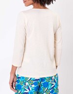 Plain organic cotton 3/4 sleeve T-shirt femme La Fiancée