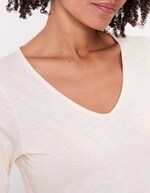 Plain organic cotton 3/4 sleeve T-shirt femme La Fiancée