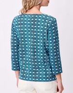 Printed 3/4 sleeve organic cotton T-shirt femme La Fiancée