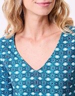 Printed 3/4 sleeve organic cotton T-shirt femme La Fiancée