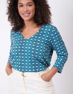 Printed 3/4 sleeve organic cotton T-shirt femme La Fiancée