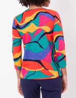 Printed 3/4 sleeve organic cotton T-shirt femme La Fiancée