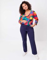 Printed 3/4 sleeve organic cotton T-shirt femme La Fiancée