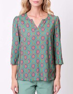 Flowy Tunisian collar blouse femme La Fianc&eacute;e