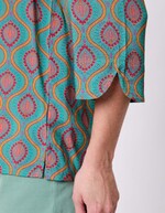 Flowy Tunisian collar blouse femme La Fianc&eacute;e