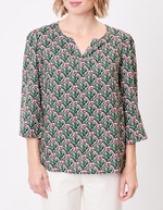 Flowy Tunisian collar blouse femme La Fiancée