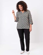 Flowy Tunisian collar blouse femme La Fiancée