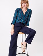 Flowy Tunisian collar blouse femme La Fianc&eacute;e