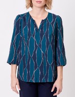 Flowy Tunisian collar blouse femme La Fianc&eacute;e