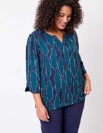 Flowy Tunisian collar blouse femme La Fianc&eacute;e
