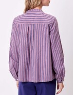 Striped organic cotton long-sleeve blouse femme La Fiancée