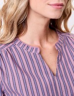 Striped organic cotton long-sleeve blouse femme La Fiancée