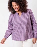 Striped organic cotton long-sleeve blouse femme La Fiancée