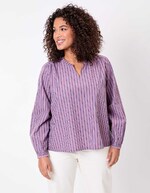 Striped organic cotton long-sleeve blouse femme La Fiancée