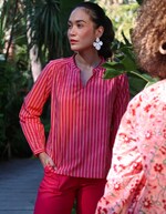 Striped organic cotton long-sleeve blouse femme La Fiancée