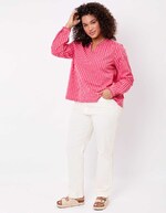 Striped organic cotton long-sleeve blouse femme La Fiancée