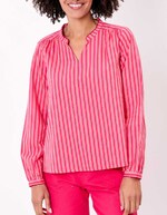 Striped organic cotton long-sleeve blouse femme La Fiancée