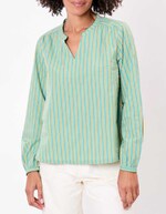 Striped organic cotton long-sleeve blouse femme La Fiancée