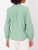 Striped organic cotton long-sleeve blouse femme La Fiancée