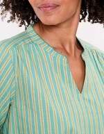 Striped organic cotton long-sleeve blouse femme La Fiancée