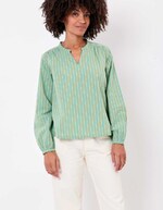 Striped organic cotton long-sleeve blouse femme La Fiancée