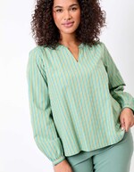 Striped organic cotton long-sleeve blouse femme La Fiancée
