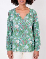 Loose cotton long-sleeve blouse femme La Fianc&eacute;e