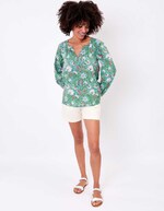 Loose cotton long-sleeve blouse femme La Fianc&eacute;e