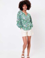Loose cotton long-sleeve blouse femme La Fianc&eacute;e