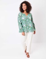 Loose cotton long-sleeve blouse femme La Fianc&eacute;e