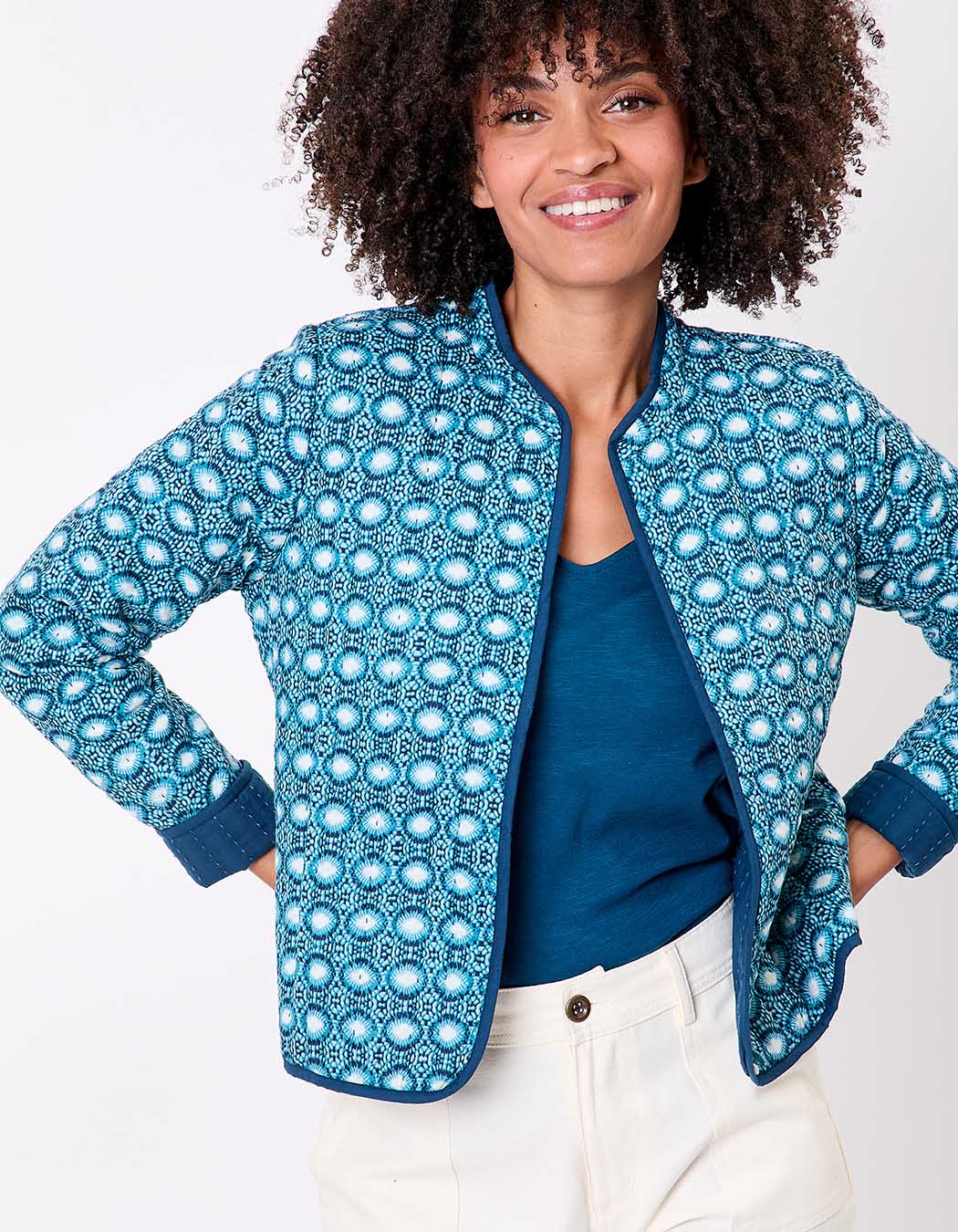 Reversible organic cotton quilted jacket femme La Fianc&eacute;e