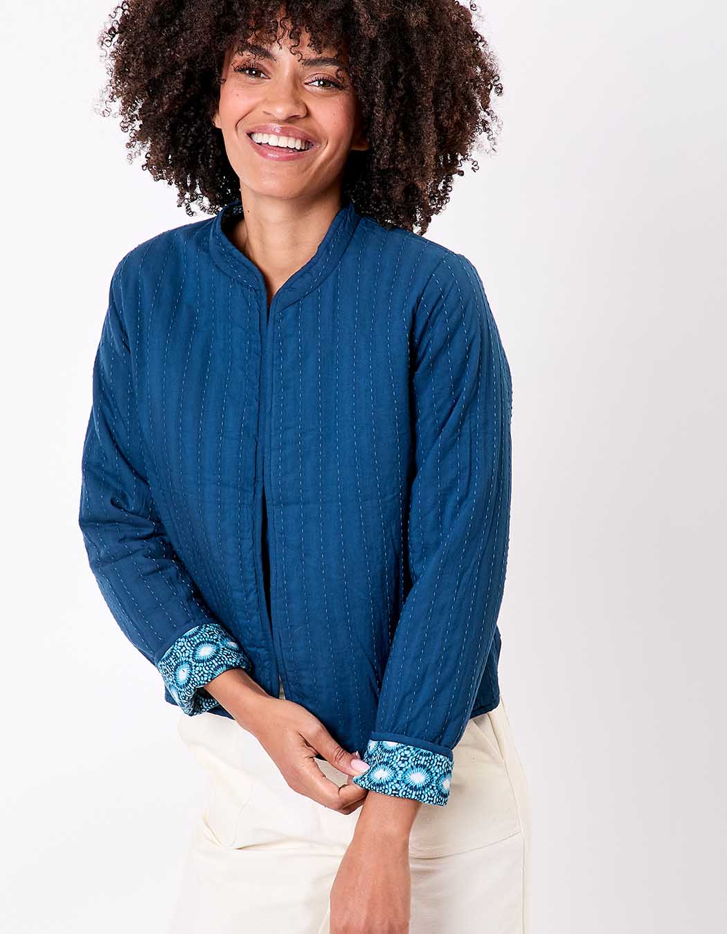 Reversible organic cotton quilted jacket femme La Fianc&eacute;e