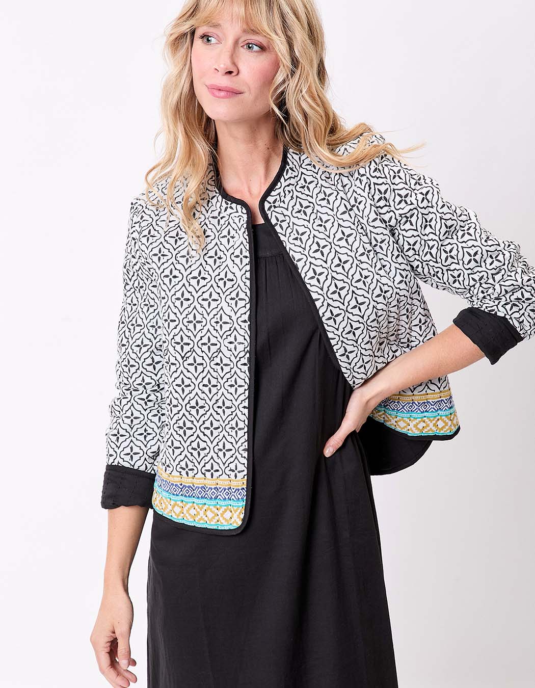 Reversible organic cotton quilted jacket femme La Fiancée