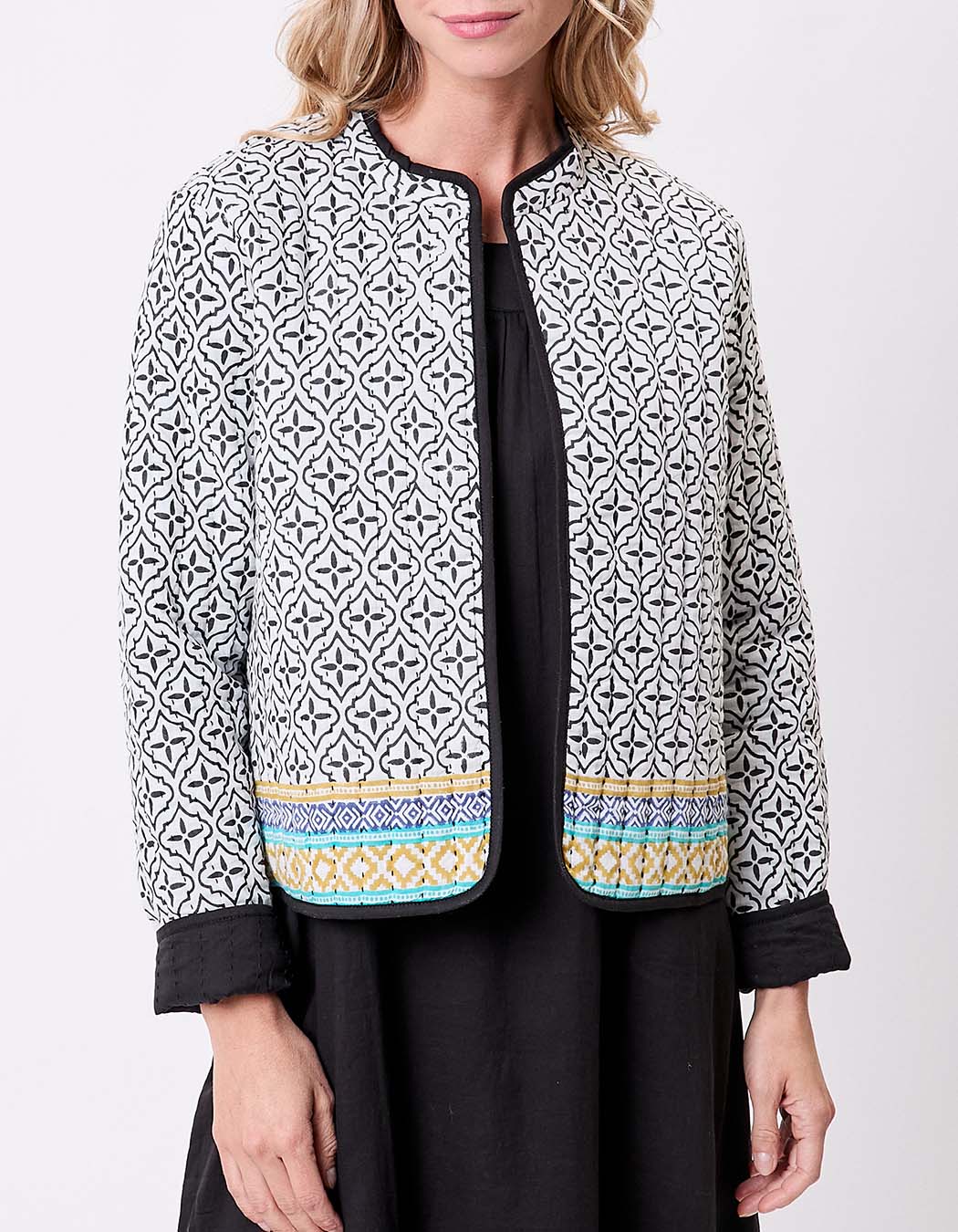 Reversible organic cotton quilted jacket femme La Fiancée