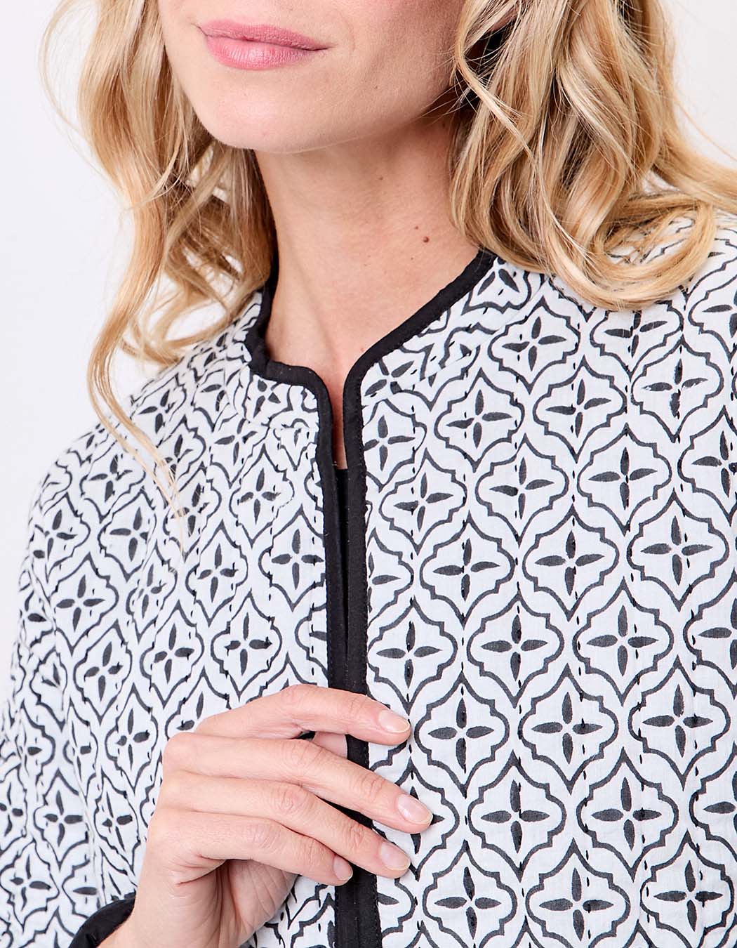 Reversible organic cotton quilted jacket femme La Fiancée