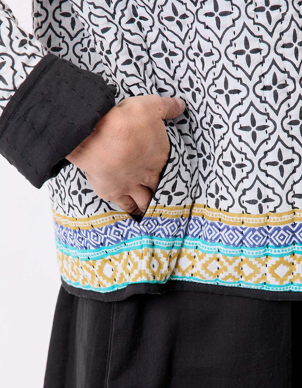 Reversible organic cotton quilted jacket femme La Fiancée