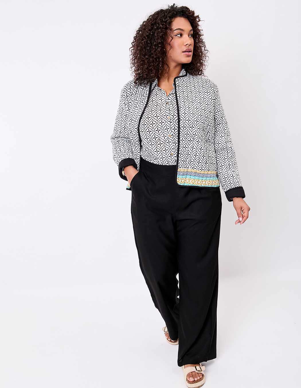 Reversible organic cotton quilted jacket femme La Fiancée