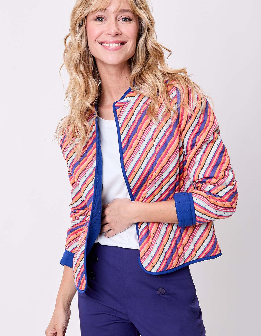 Reversible organic cotton quilted jacket femme La Fiancée