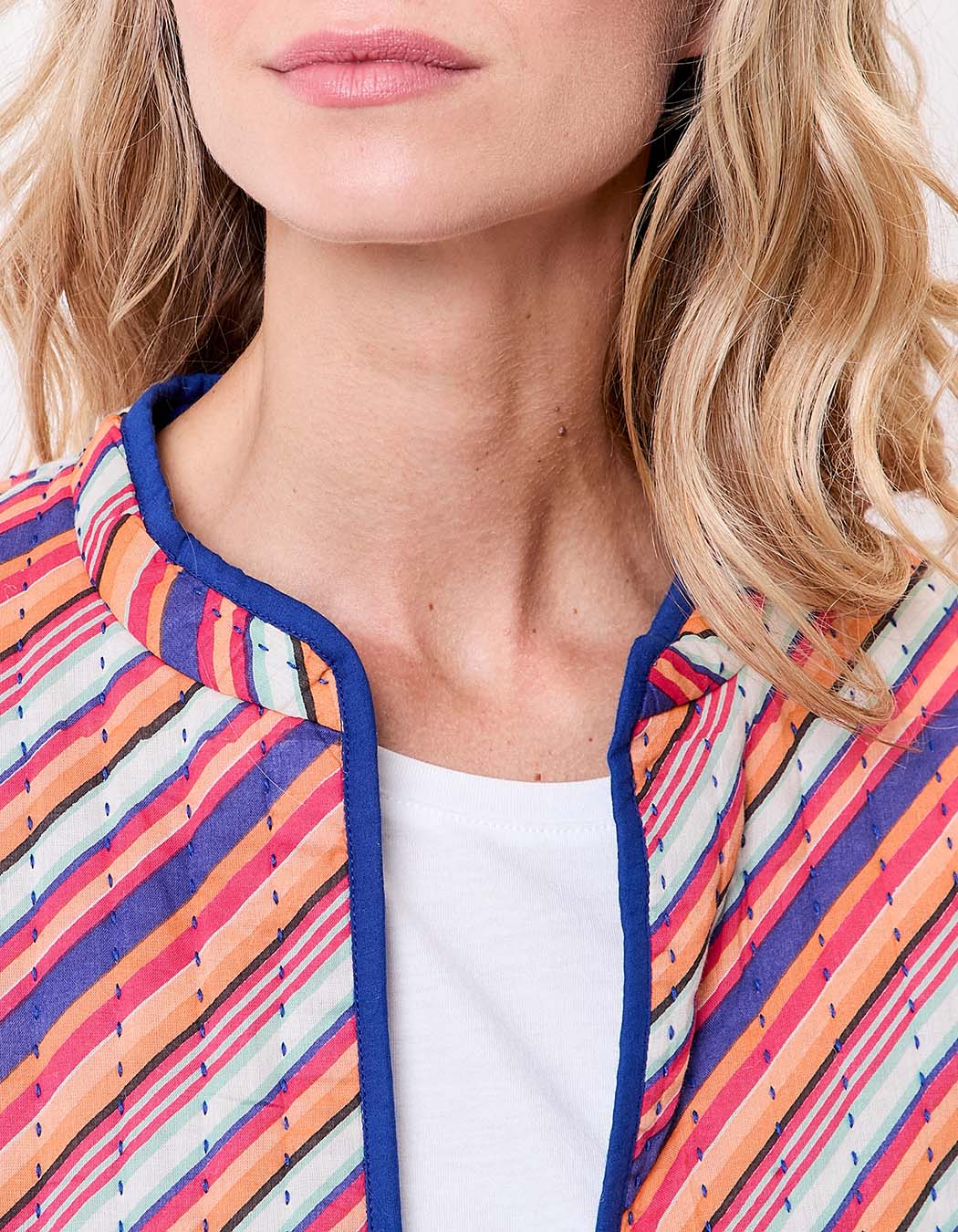 Reversible organic cotton quilted jacket femme La Fiancée