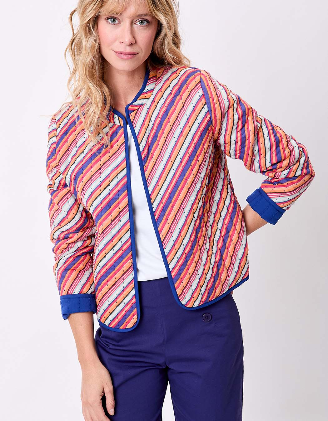 Reversible organic cotton quilted jacket femme La Fiancée