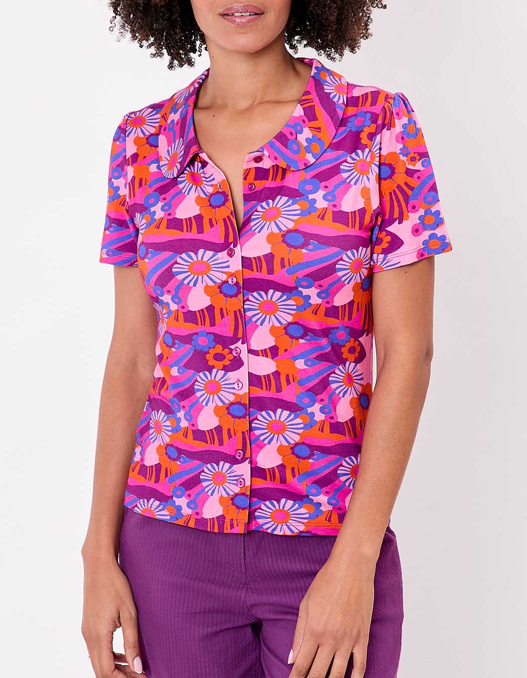 Short-sleeve knit blouse femme Princesse Nomade